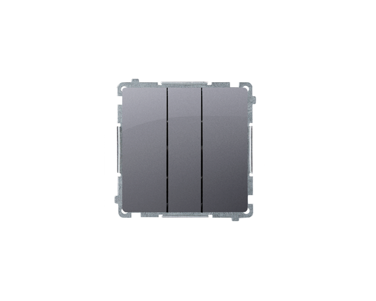 Łacznik potrójny (moduł) 10AX 250V, szybkozłącza, srebrny mat, metalizowany BMW31.01/43
