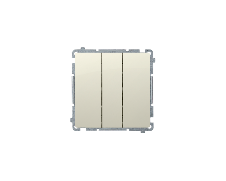 Przycisk potrójny (moduł) 10AX 250V, szybkozłącza, beżowy BMP31.01/12