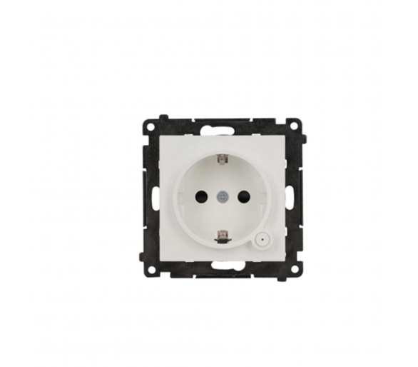 Gniazdo z uziemieniem z wbudowanym pomiarem energii, sterowane smartfonem [Wi-Fi] – SOCKET, Schuko, 250V, 16A, moduł, biały mat