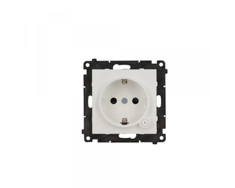 Gniazdo z uziemieniem z wbudowanym pomiarem energii, sterowane smartfonem [Wi-Fi] – SOCKET, Schuko, 250V, 16A, moduł, biały mat