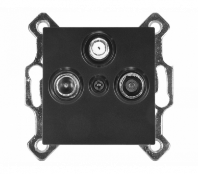 Gniazdo antenowe RTV-SAT czarne, Modern-Q TG-MQ-67B
