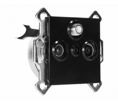 Gniazdo antenowe RTV-SAT czarne, Modern-Q TG-MQ-67B