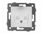 Gniazdo LAN podwójne 2xRJ45 kat.6 białe, Modern-Q TG-MQ-626W