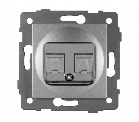 Gniazdo LAN podwójne 2xRJ45 kat.6 szare, Modern-Q TG-MQ-626G