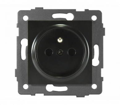 Gniazdo pojedyncze 2P+Z 16A-250V~, czarne, Modern-Q TG-MQ-51B