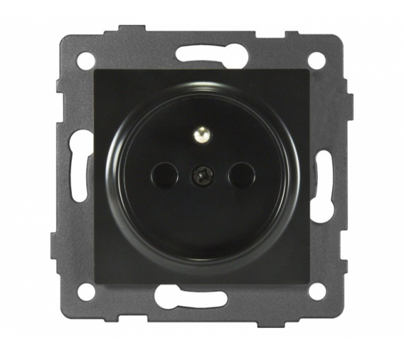 Gniazdo pojedyncze 2P+Z 16A-250V~, czarne, Modern-Q TG-MQ-51B