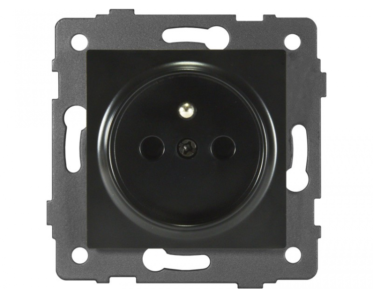 Gniazdo pojedyncze 2P+Z 16A-250V~, czarne, Modern-Q TG-MQ-51B