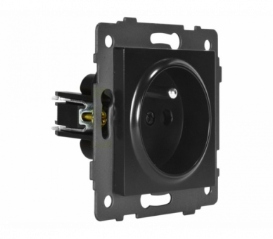 Gniazdo pojedyncze 2P+Z 16A-250V~, czarne, Modern-Q TG-MQ-51B