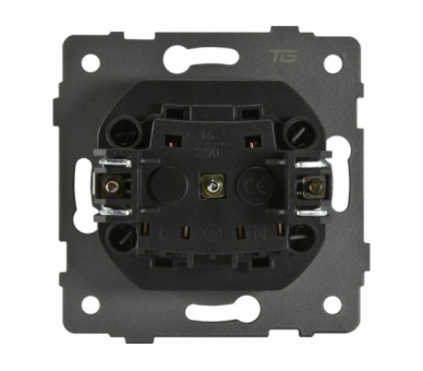 Gniazdo pojedyncze 2P+Z 16A-250V~, czarne, Modern-Q TG-MQ-51B
