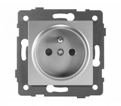 Gniazdo pojedyncze 2P+Z 16A-250V~, szare, Modern-Q TG-MQ-51G