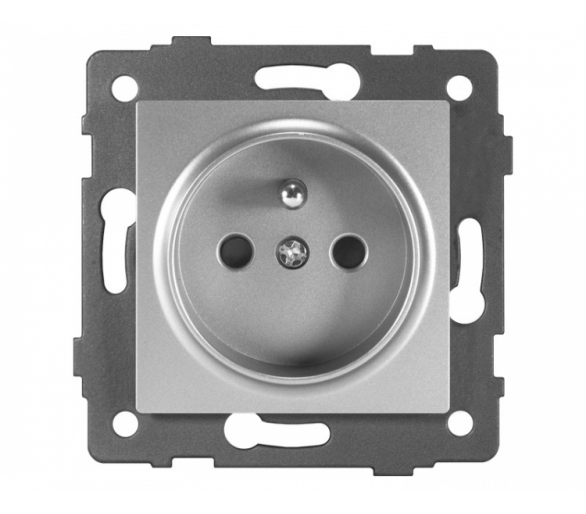 Gniazdo pojedyncze 2P+Z 16A-250V~, szare, Modern-Q TG-MQ-51G