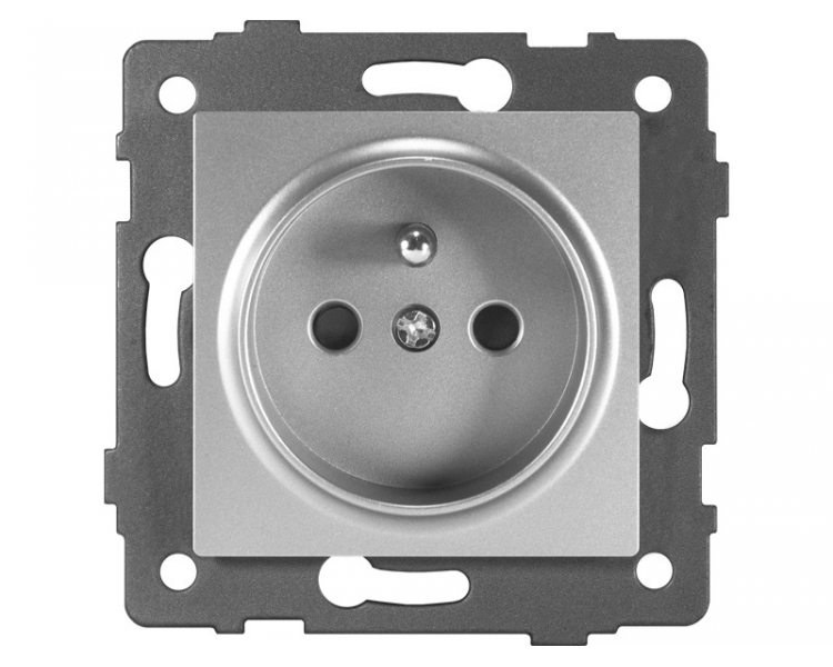 Gniazdo pojedyncze 2P+Z 16A-250V~, szare, Modern-Q TG-MQ-51G