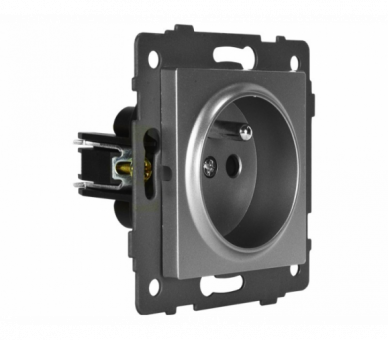 Gniazdo pojedyncze 2P+Z 16A-250V~, szare, Modern-Q TG-MQ-51G