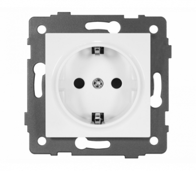 Gniazdo pojedyncze 2P+Z SCHUKO 16A-250V~, białe, Modern-Q TG-MQ-51SW