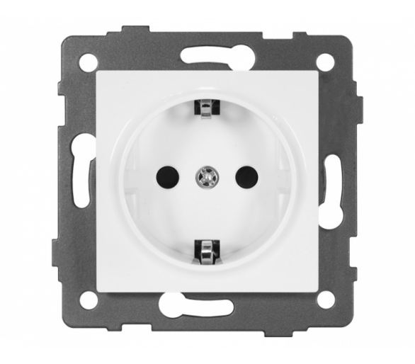 Gniazdo pojedyncze 2P+Z SCHUKO 16A-250V~, białe, Modern-Q TG-MQ-51SW