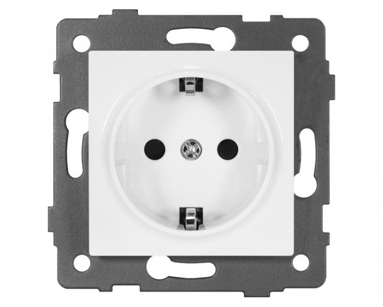 Gniazdo pojedyncze 2P+Z SCHUKO 16A-250V~, białe, Modern-Q TG-MQ-51SW