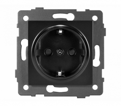 Gniazdo pojedyncze 2P+Z SCHUKO 16A-250V~, czarne, Modern-Q TG-MQ-51SB