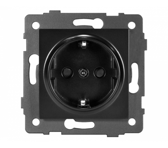 Gniazdo pojedyncze 2P+Z SCHUKO 16A-250V~, czarne, Modern-Q TG-MQ-51SB