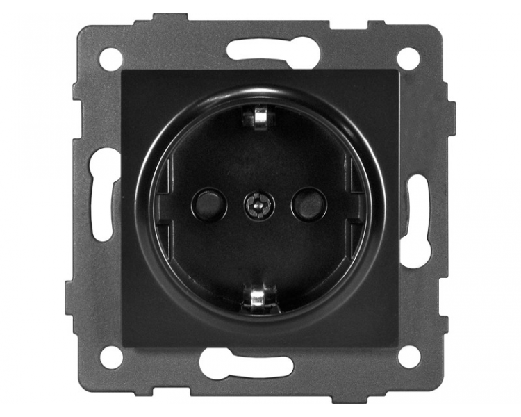 Gniazdo pojedyncze 2P+Z SCHUKO 16A-250V~, czarne, Modern-Q TG-MQ-51SB