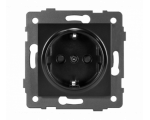 Gniazdo pojedyncze 2P+Z SCHUKO 16A-250V~, czarne, Modern-Q TG-MQ-51SB