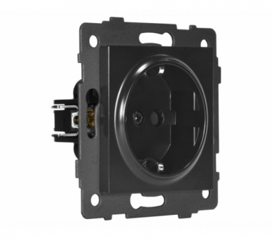 Gniazdo pojedyncze 2P+Z SCHUKO 16A-250V~, czarne, Modern-Q TG-MQ-51SB