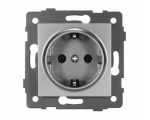 Gniazdo pojedyncze 2P+Z SCHUKO 16A-250V~, szare, Modern-Q TG-MQ-51SG