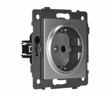 Gniazdo pojedyncze 2P+Z SCHUKO 16A-250V~, szare, Modern-Q TG-MQ-51SG