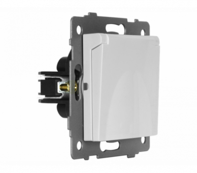 Gniazdo pojedyncze 2P+Z z klapką 16A-250V~, białe, Modern-Q TG-MQ-51CW