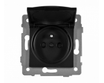 Gniazdo pojedyncze 2P+Z z klapką 16A-250V~, czarne, Modern-Q TG-MQ-51CB