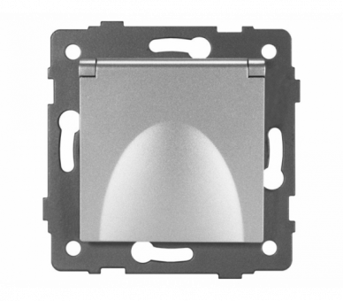 Gniazdo pojedyncze 2P+Z z klapką 16A-250V~, szare, Modern-Q TG-MQ-51CG