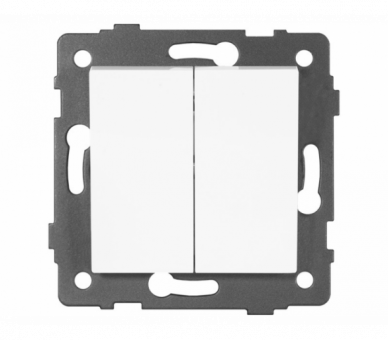 Łącznik dzwonkowy podwójny 10AX-250V~, biały, Modern-Q TG-MQ-211W