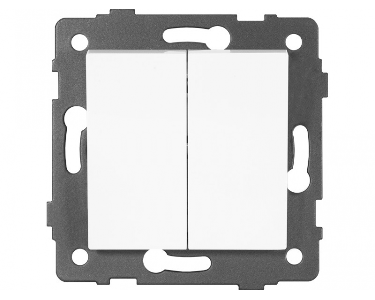 Łącznik dzwonkowy podwójny 10AX-250V~, biały, Modern-Q TG-MQ-211W