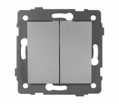 Łącznik dzwonkowy podwójny 10AX-250V~, szary, Modern-Q TG-MQ-211G
