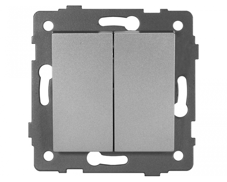 Łącznik dzwonkowy podwójny 10AX-250V~, szary, Modern-Q TG-MQ-211G