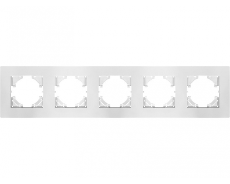 Ramka pięciokrotna biały plastik (linia Basic), Modern-Q TG-MQ-P005W