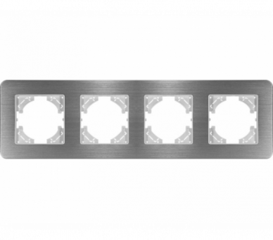 Ramka poczwórna aluminium szczotkowane (linia Alu Touch), Modern-Q TG-MQ-AB004W