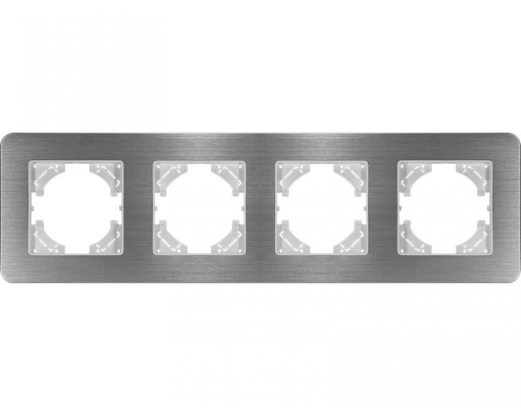Ramka poczwórna aluminium szczotkowane (linia Alu Touch), Modern-Q TG-MQ-AB004W