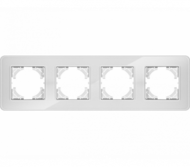 Ramka poczwórna białe szkło (linia Crystal), Modern-Q TG-MQ-GR004W