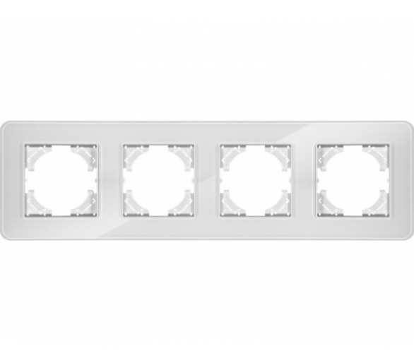Ramka poczwórna białe szkło (linia Crystal), Modern-Q TG-MQ-GR004W