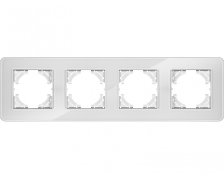 Ramka poczwórna białe szkło (linia Crystal), Modern-Q TG-MQ-GR004W