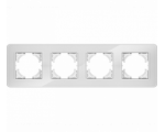 Ramka poczwórna białe szkło (linia Crystal), Modern-Q TG-MQ-GR004W
