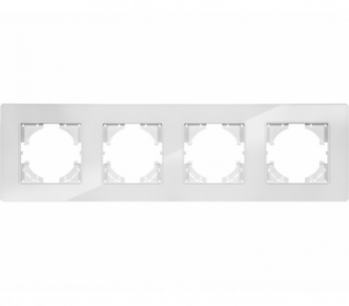Ramka poczwórna biały akryl (linia Acrylic Shine), Modern-Q TG-MQ-PA004W