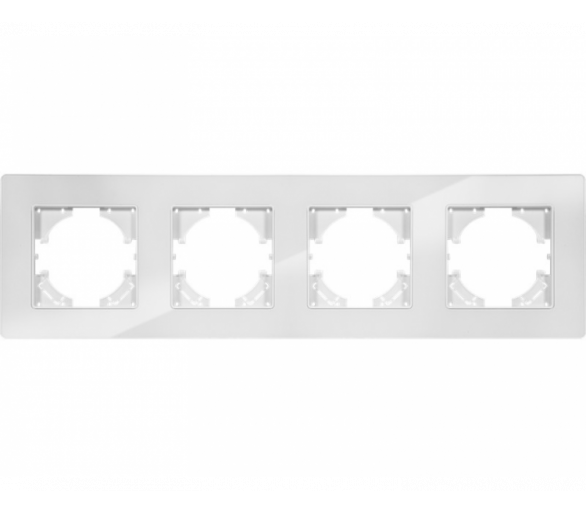 Ramka poczwórna biały akryl (linia Acrylic Shine), Modern-Q TG-MQ-PA004W