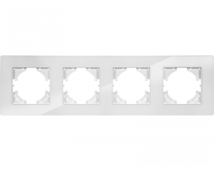 Ramka poczwórna biały akryl (linia Acrylic Shine), Modern-Q TG-MQ-PA004W