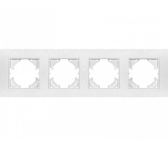 Ramka poczwórna biały plastik szczotkowany (linia Basic Touch), Modern-Q TG-MQ-PB004W
