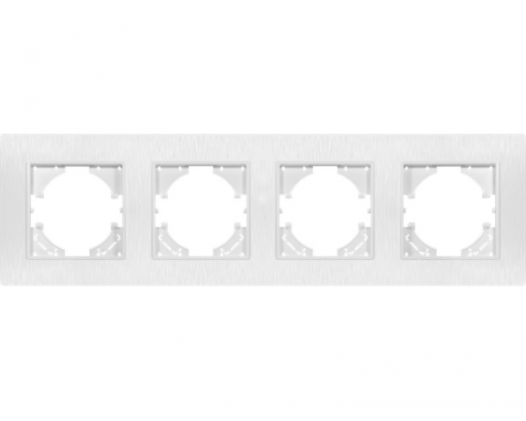 Ramka poczwórna biały plastik szczotkowany (linia Basic Touch), Modern-Q TG-MQ-PB004W