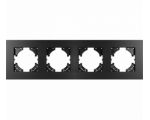 Ramka poczwórna czarne aluminium gładkie (linia Alu Pure), Modern-Q TG-MQ-AS004B