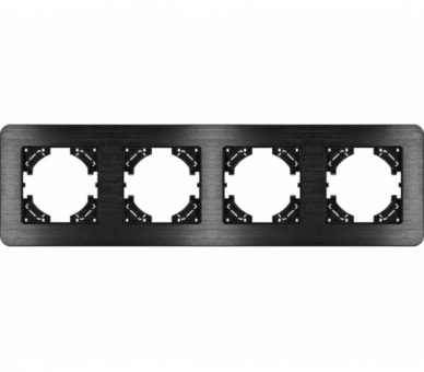 Ramka poczwórna czarne aluminium szczotkowane (linia Alu Touch), Modern-Q TG-MQ-AB004B