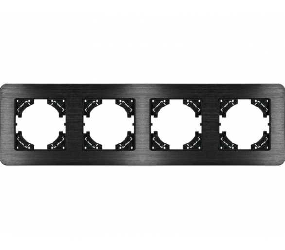 Ramka poczwórna czarne aluminium szczotkowane (linia Alu Touch), Modern-Q TG-MQ-AB004B