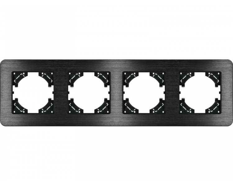 Ramka poczwórna czarne aluminium szczotkowane (linia Alu Touch), Modern-Q TG-MQ-AB004B